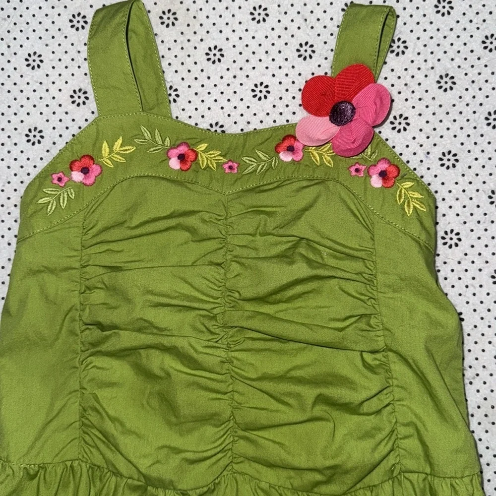 🛍 Gymboree Green and Red Jumpsuit with Ruched Details SIZE 18-24 MONTHS